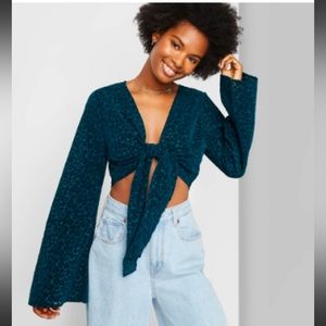 Wild Fable Dark Teal Tie Shirt